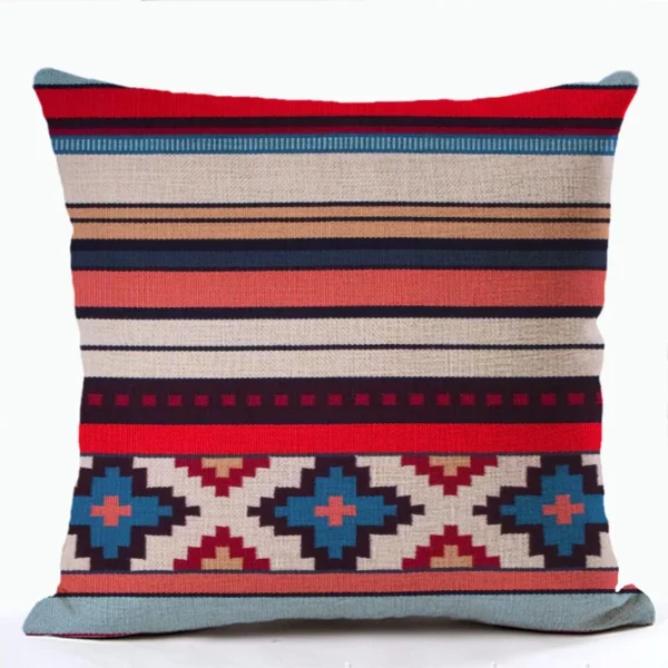 Housse De Coussin Lin À Motifs Bohémiens